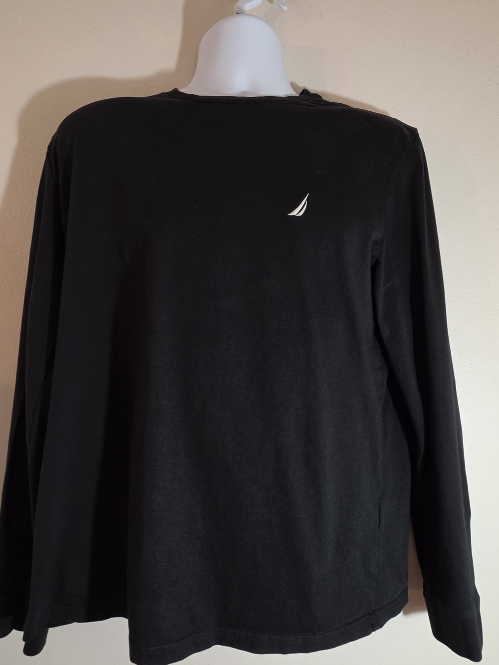 Nautica Men’s Long-Sleeve Black Logo Tee